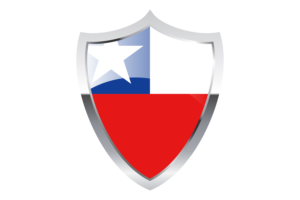 Chile Flag with Medieval Heater Shield flag