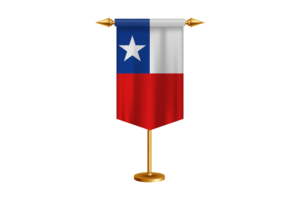 Chile Flag Illustration with Stand flag