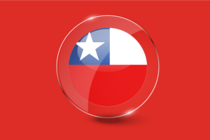 Chile Flag Glossy Round Button flag