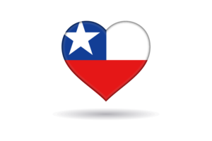 Love of Chile Heart Shape flag
