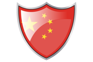 Shield with Flag of China flag