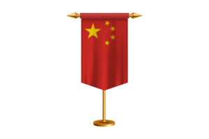 China Flag Illustration with Stand flag