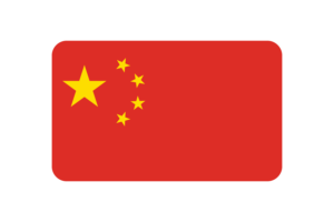 China Flag Triangle Rounded Shape flag