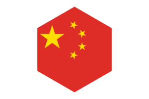 China Flag Hexagon Shape flag