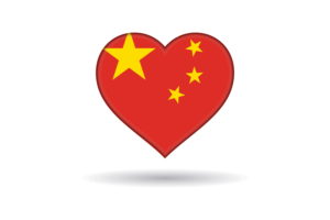 Love of China Heart Shape flag