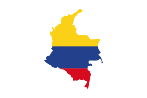 Colombia Map with Flag flag