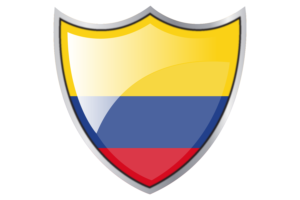 Shield with Flag of Colombia flag