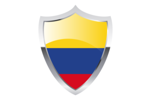 Colombia Flag with Medieval Heater Shield flag