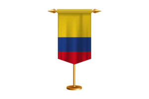 Colombia Flag Illustration with Stand flag