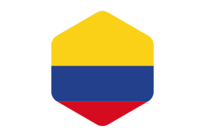 Colombia Flag Rounded Hexagon Shape flag