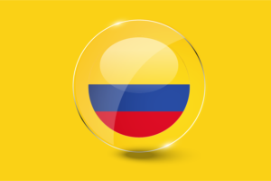 Colombia Flag Glossy Round Button flag