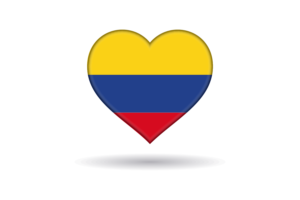 Love of Colombia Heart Shape flag