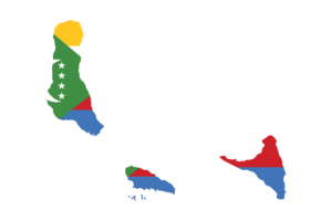 Comoros Map with Flag flag