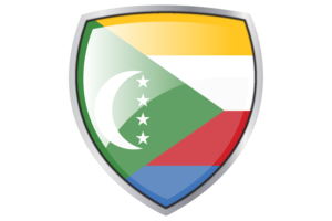 Comoros Flag Couche Heraldic Shield flag