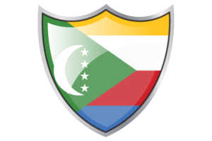 Shield with Flag of Comoros flag