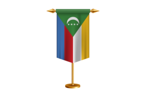 Comoros Flag Illustration with Stand flag