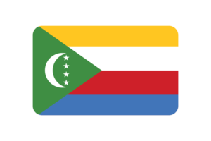 Comoros Flag Triangle Rounded Shape flag