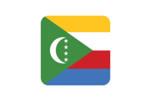 Comoros Flag Square Rounded Shape flag