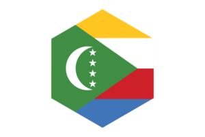 Comoros Flag Hexagon Shape flag