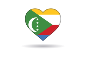 Love of Comoros Heart Shape flag