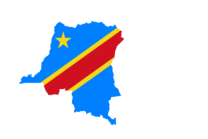 Congo Map with Flag flag