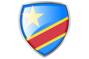 Congo Flag Couche Heraldic Shield flag