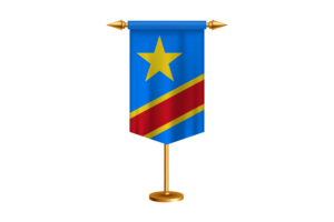 Congo Flag Illustration with Stand flag