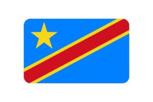 Congo Flag Triangle Rounded Shape flag