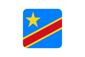 Congo Flag Square Rounded Shape flag