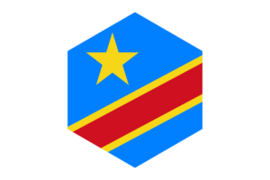 Congo Flag Hexagon Shape flag