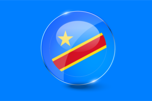Congo Flag Glossy Round Button flag