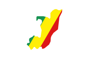Congo Brazzaville Map with Flag flag