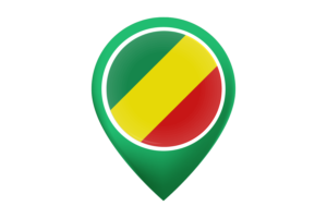 Congo Brazzaville Flag Map Pin Icon flag