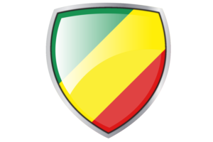 Congo Brazzaville Flag Couche Heraldic Shield flag