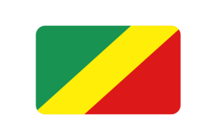 Congo Brazzaville Flag Triangle Rounded Shape flag