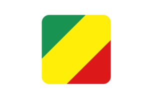 Congo Brazzaville Flag Square Rounded Shape flag