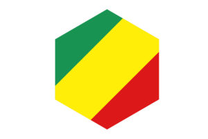 Congo Brazzaville Flag Hexagon Shape flag