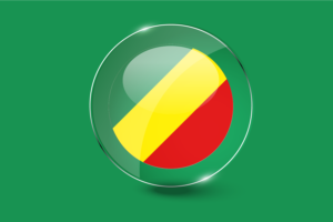 Congo Brazzaville Flag Glossy Round Button flag