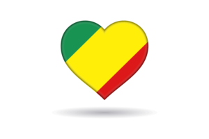 Love of Congo Brazzaville Heart Shape flag