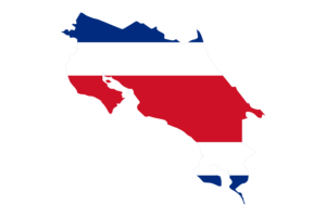 Costa Rica Map with Flag flag