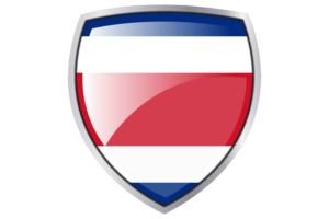 Costa Rica Flag Couche Heraldic Shield flag