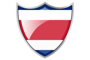 Shield with Flag of Costa Rica flag