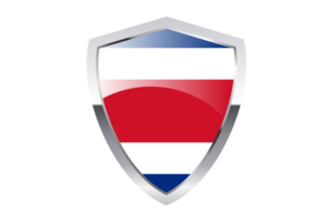 Costa Rica Flag with Pointed Triangular Shield flag