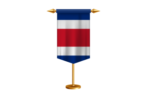 Costa Rica Flag Illustration with Stand flag