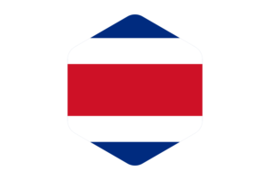 Costa Rica Flag Rounded Hexagon Shape flag