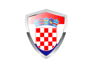 Croatia Flag with Pointed Triangular Shield flag