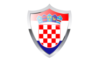 Croatia Flag with Medieval Heater Shield flag