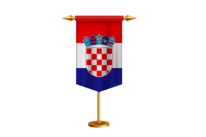 Croatia Flag Illustration with Stand flag
