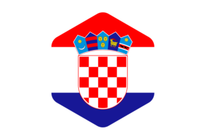 Croatia Flag Rounded Hexagon Shape flag