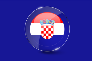 Croatia Flag Glossy Round Button flag